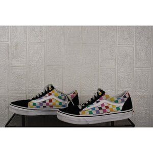 Vans Old Skool Rainbow Checkerboard Sneakers Size Men's 7 Women's 8.5